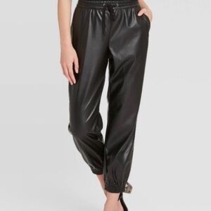 Target Wild Fable Black Faux Leather Joggers